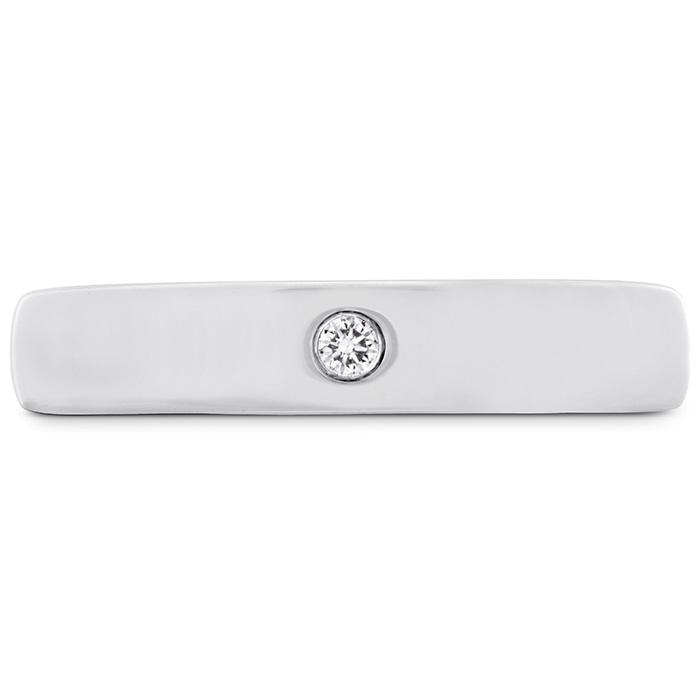 0.02 ctw. Coupled Single Diamond Round Burnish Band 4mm in Platinum
