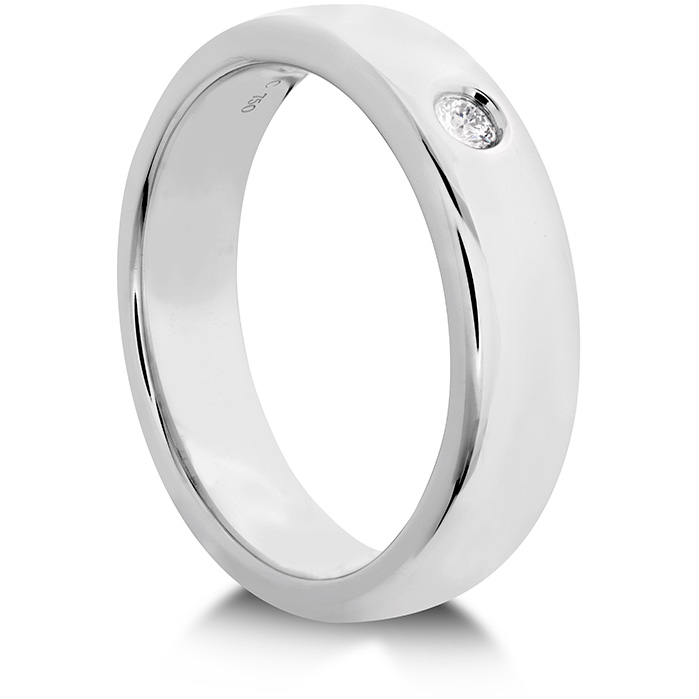 0.06 ctw. Coupled Single Diamond Round Burnish Band 6mm in Platinum