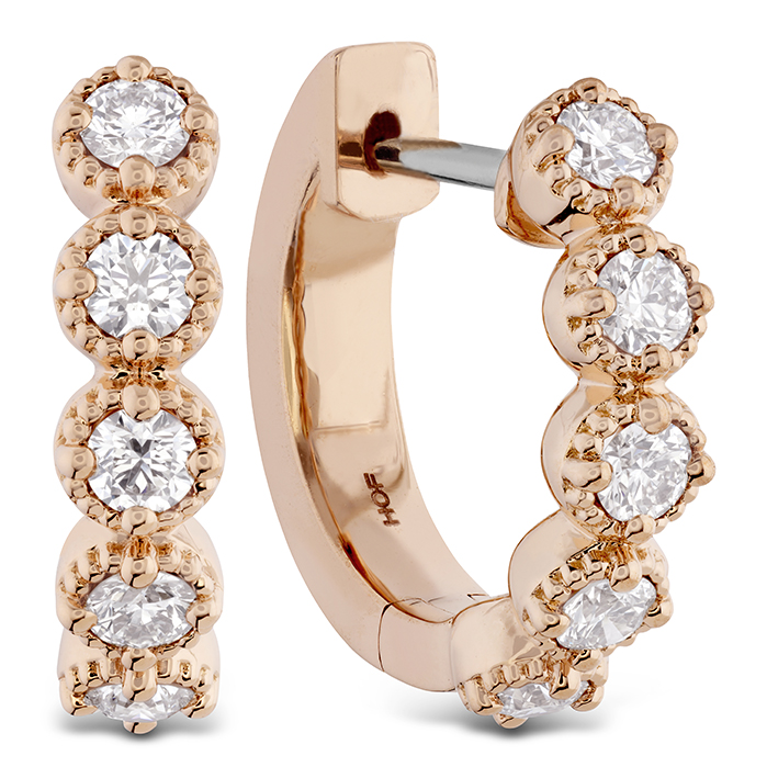 0.34 ctw. Diamond Bar Huggies in 18K Rose Gold