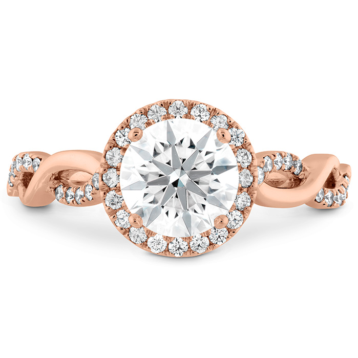0.28 ctw. Destiny Lace HOF Halo Engagement Ring in 18K Rose Gold