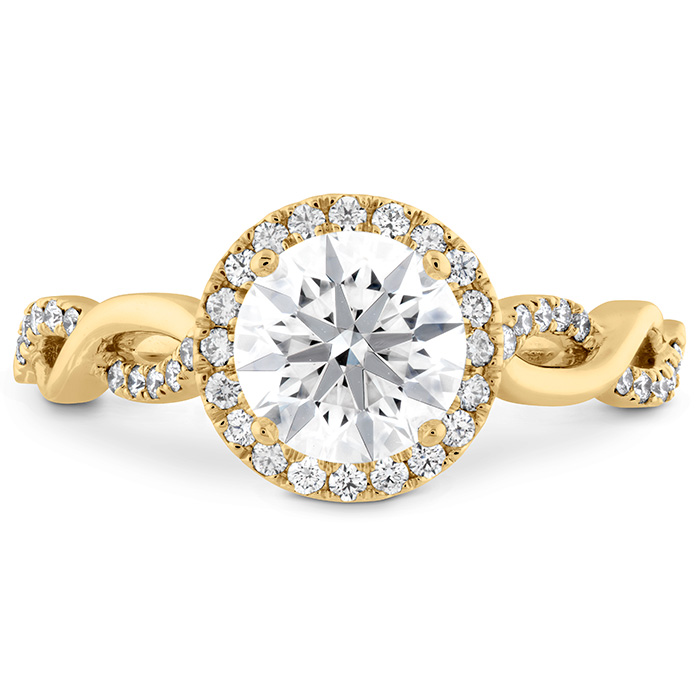 0.23 ctw. Destiny Lace HOF Halo Engagement Ring in 18K Yellow Gold