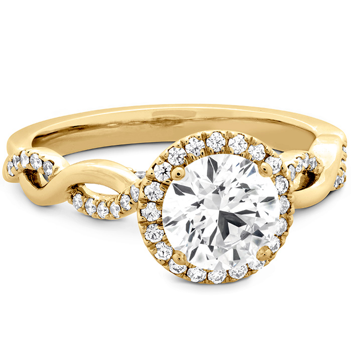 0.24 ctw. Destiny Lace HOF Halo Engagement Ring in 18K Yellow Gold