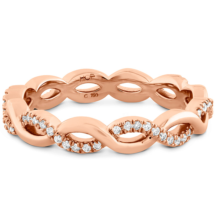 0.18 ctw. Destiny Lace Twist Eternity Band in 18K Rose Gold