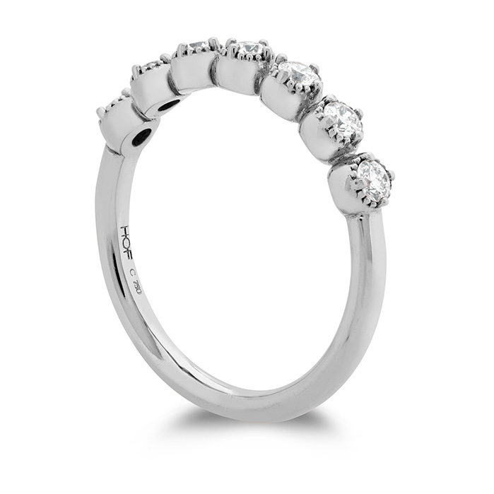 0.22 ctw. Diamond Bar Single Prong Milgrain Midi Band in 18K White Gold