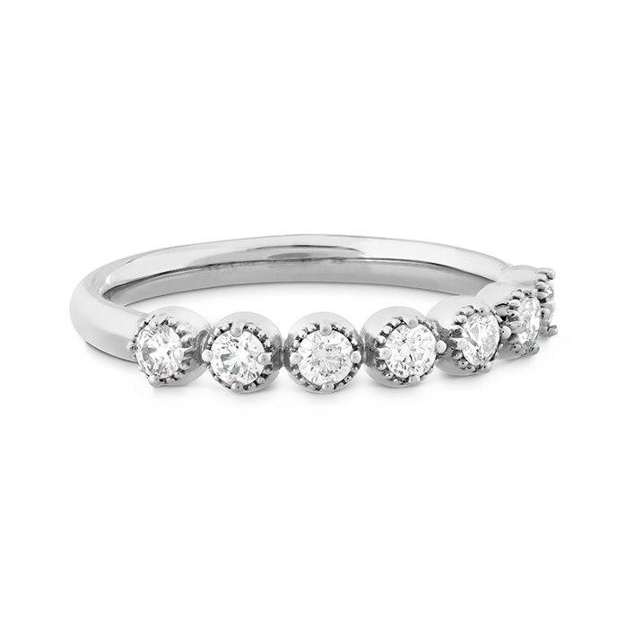 0.22 ctw. Diamond Bar Single Prong Milgrain Midi Band in 18K White Gold
