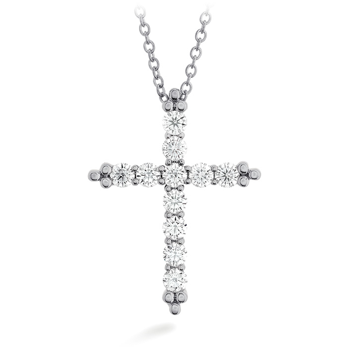 0.72 ctw. Divine Graceful Cross Pendant in 18K White Gold
