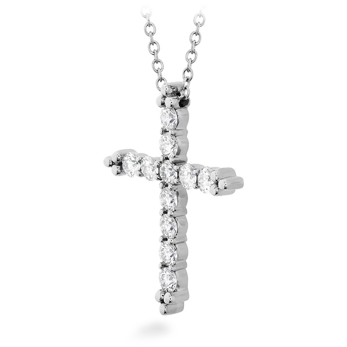 0.72 ctw. Divine Graceful Cross Pendant in 18K White Gold
