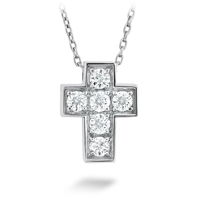 0.2 ctw. Divine Mini Cross Pendant in 18K White Gold