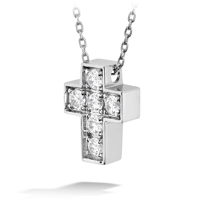 0.2 ctw. Divine Mini Cross Pendant in 18K White Gold
