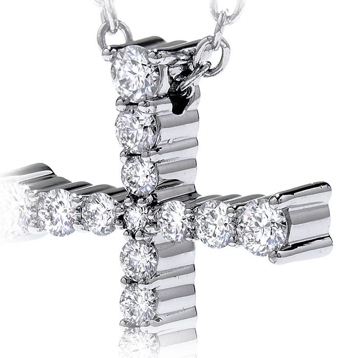 1.2 ctw. Divine Journey Cross Pendant Necklace in 18K White Gold