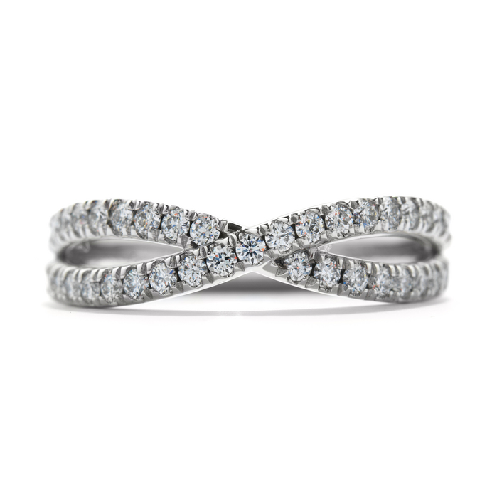 0.6 ctw. Envelop Wedding Band in 18K White Gold