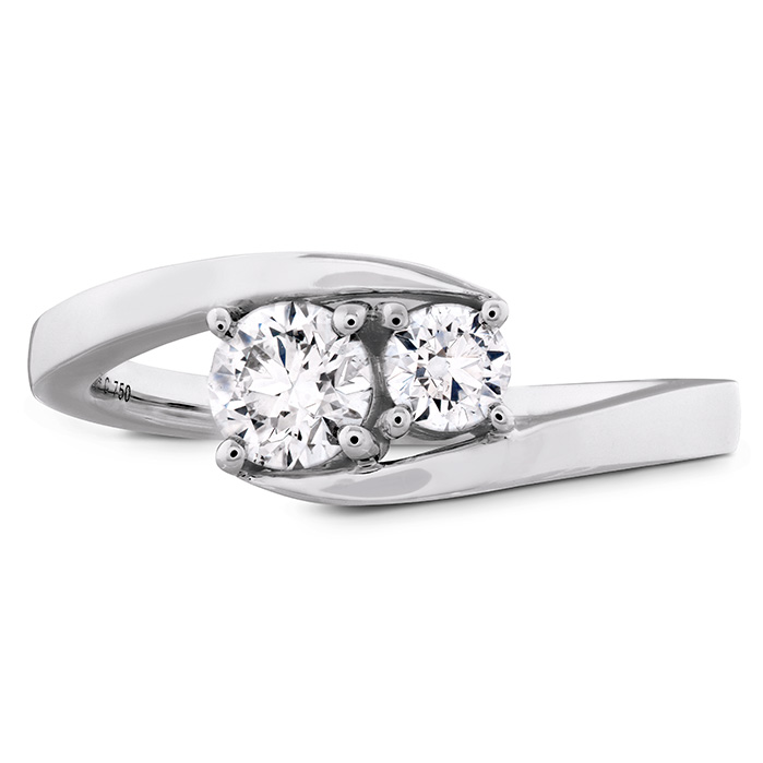 0.54 ctw. HOF Two Diamond Ring in 18K White Gold