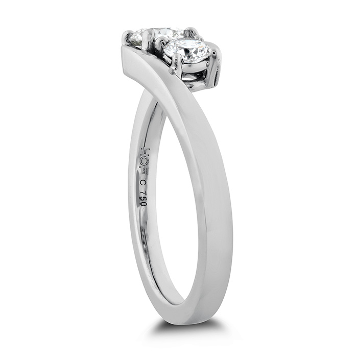 0.54 ctw. HOF Two Diamond Ring in 18K White Gold