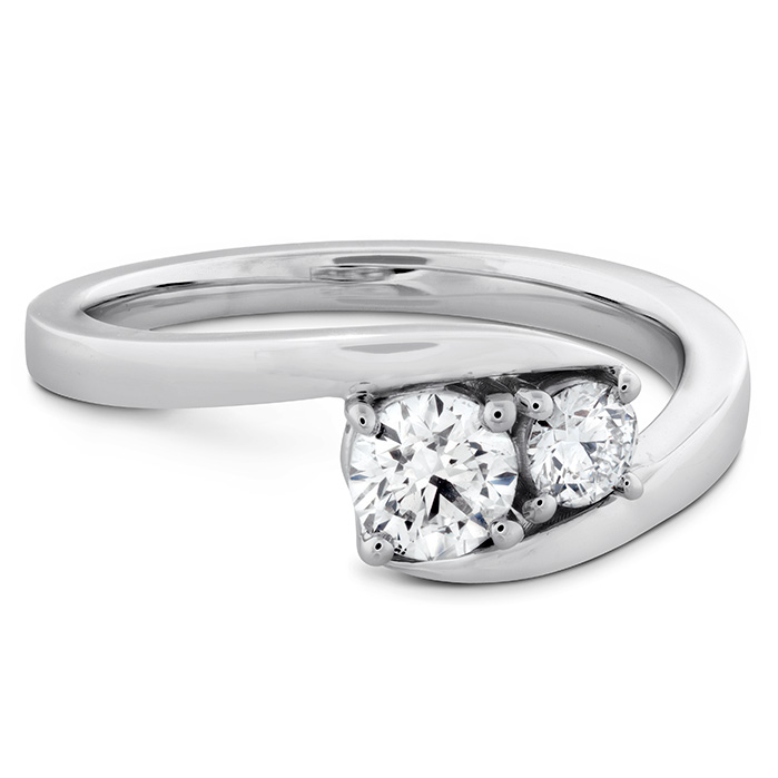 0.54 ctw. HOF Two Diamond Ring in 18K White Gold