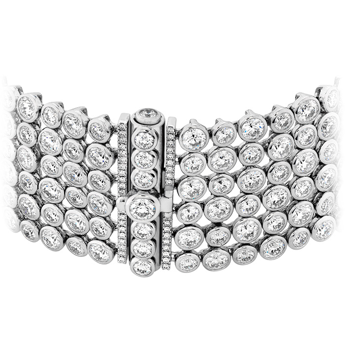 32.3 ctw. HOF 6 Row Bezel Diamond Bracelet in 18K White Gold