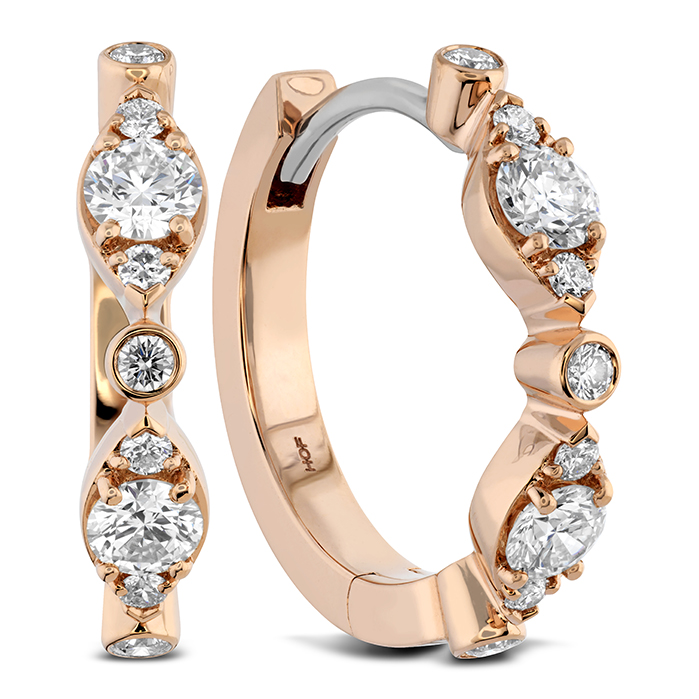 0.35 ctw. HOF Bezel Regal Huggie in 18K Rose Gold