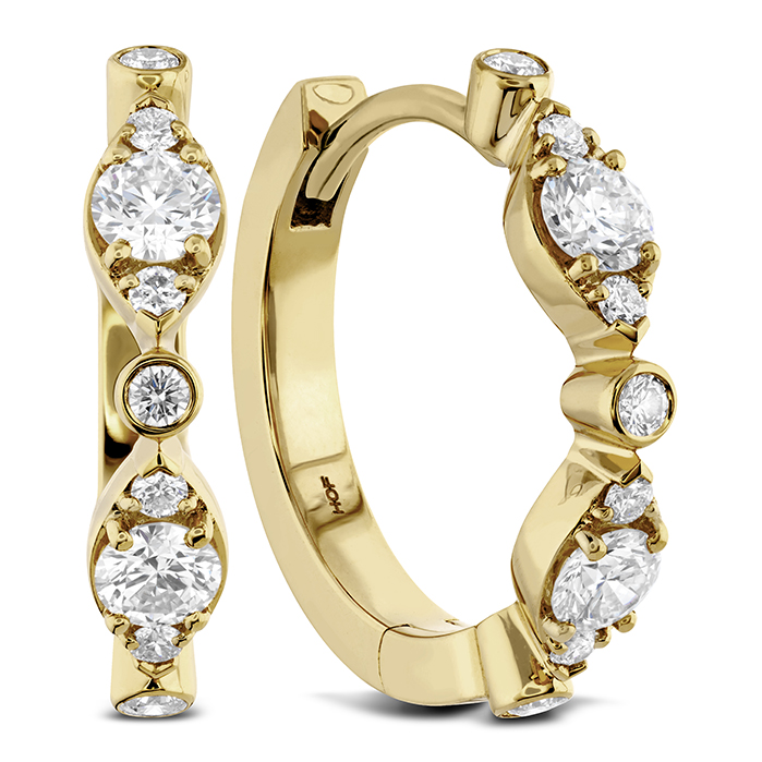 0.35 ctw. HOF Bezel Regal Huggie in 18K Yellow Gold