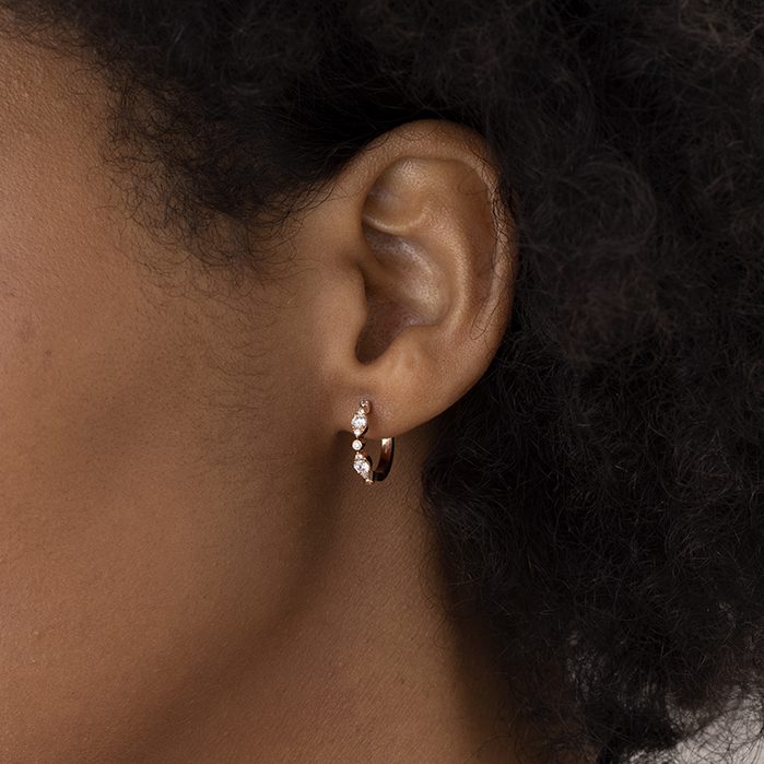 0.35 ctw. HOF Bezel Regal Huggie in 18K Yellow Gold