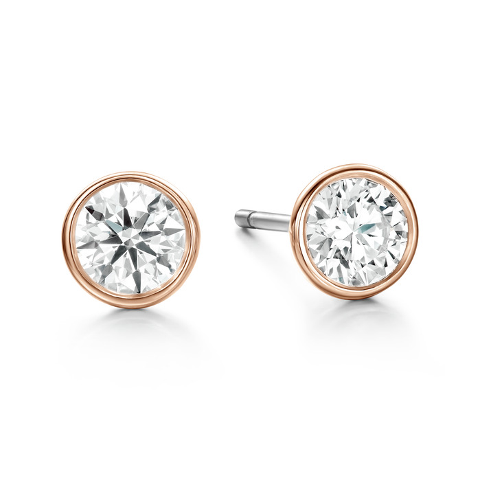 0.51 ctw. HOF Classic Bezel Studs in 18K Rose Gold