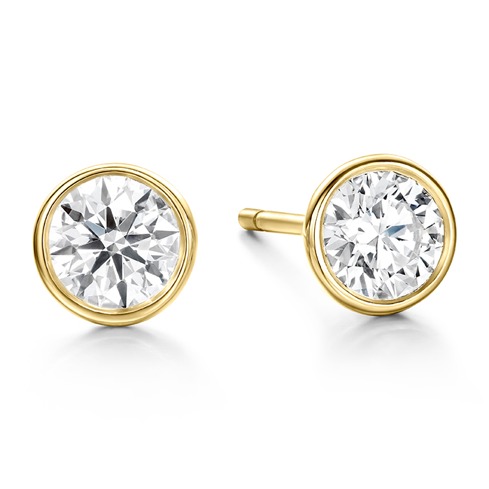 2 ctw. HOF Classic Bezel Studs in 18K Yellow Gold