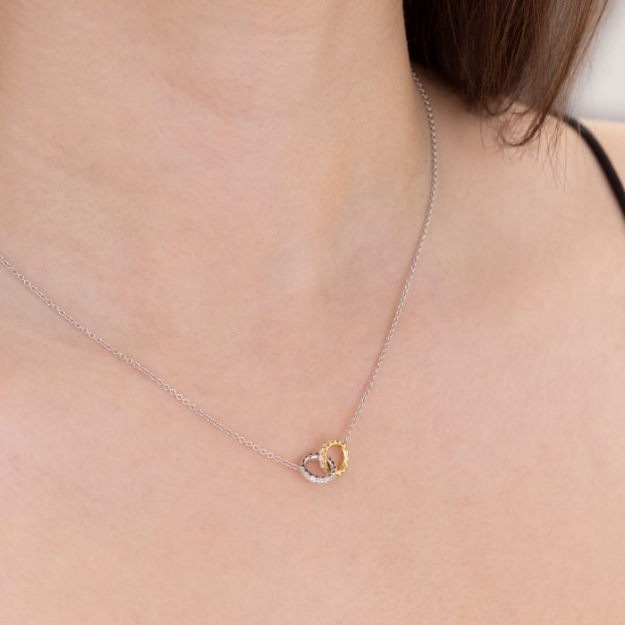 0.33 ctw. HOF Classic Diamond Interlocking Pendant in 18K Rose Gold and Platinum