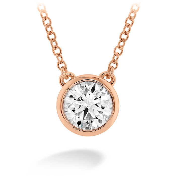 0.1 ctw. HOF Classic Bezel Solitaire Pendant in 18K Rose Gold