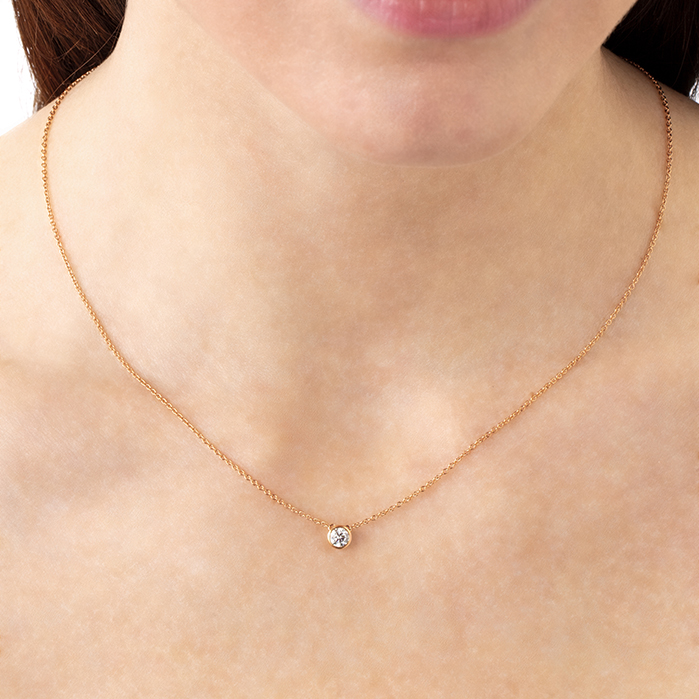 0.33 ctw. HOF Classic Bezel Solitaire Pendant in 18K Yellow Gold