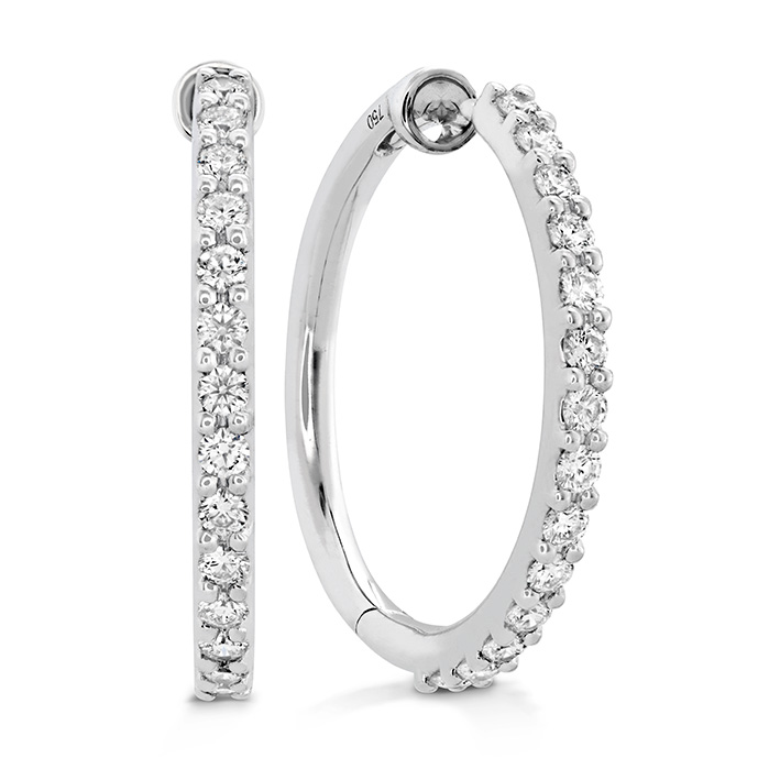 0.45 ctw. HOF Classic Diamond Hoop - Medium in 18K White Gold