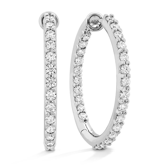 0.8 ctw. HOF Classic Dia Hoop Inside-Out - Medium in 18K White Gold
