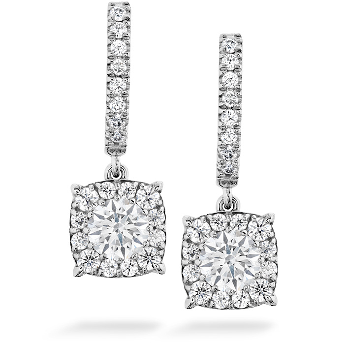 1.25 ctw. HOF Custom Halo Drop Earrings in 18K White Gold