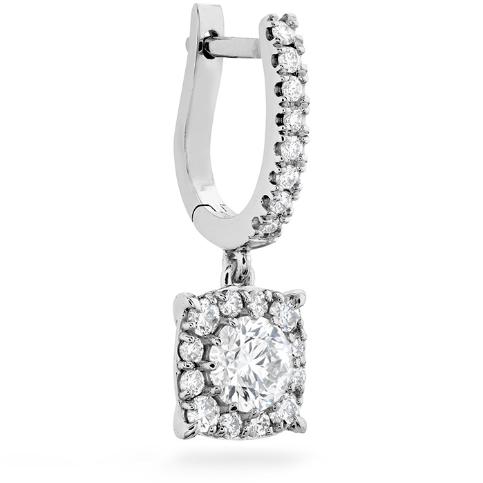 1.25 ctw. HOF Custom Halo Drop Earrings in 18K White Gold