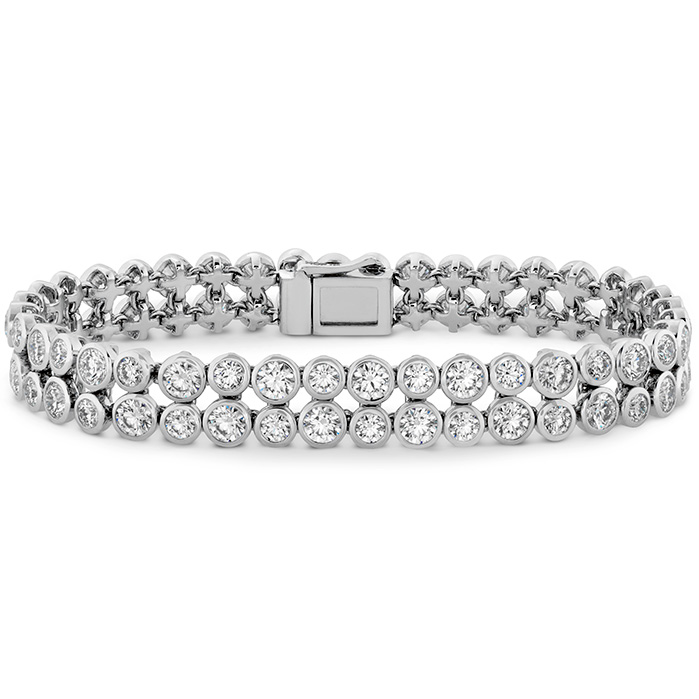 10.9 ctw. HOF Double Bezel Diamond Bracelet in 18K White Gold