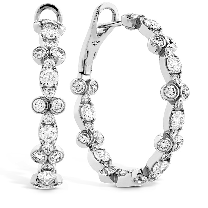 3.4 ctw. HOF Double Bezel Regal Hoops in 18K White Gold