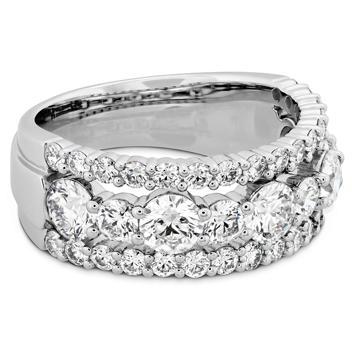 2.25 ctw. HOF Enticing Three Row Ring in 18K White Gold