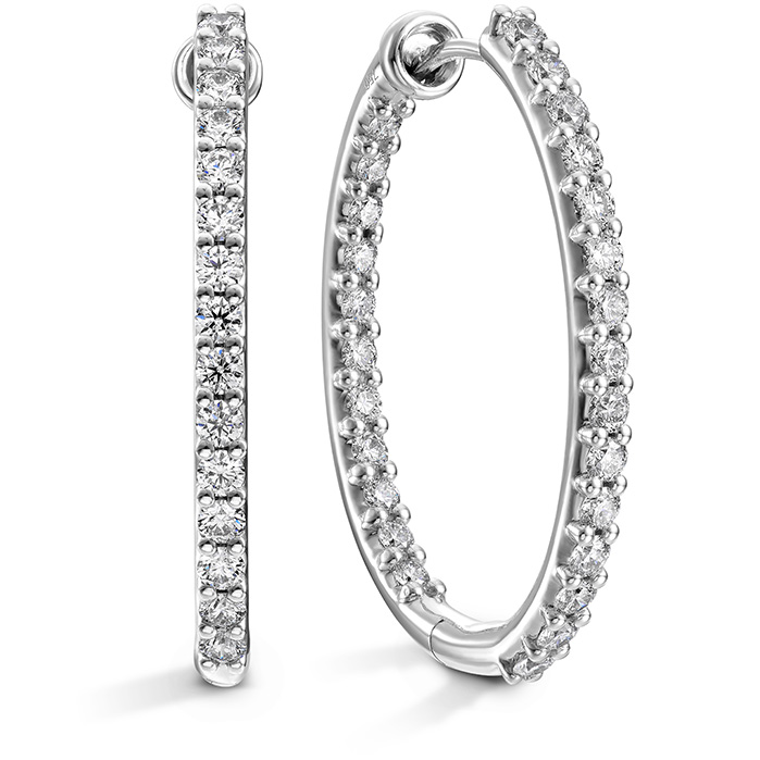 1.4 ctw. HOF Oval Classic Diamond Hoop Inside-Out - Large in 18K White Gold