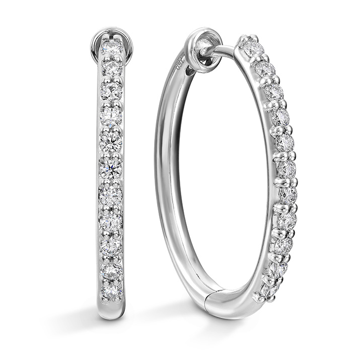0.36 ctw. HOF Oval Classic Diamond Hoop - Medium in 18K Yellow Gold