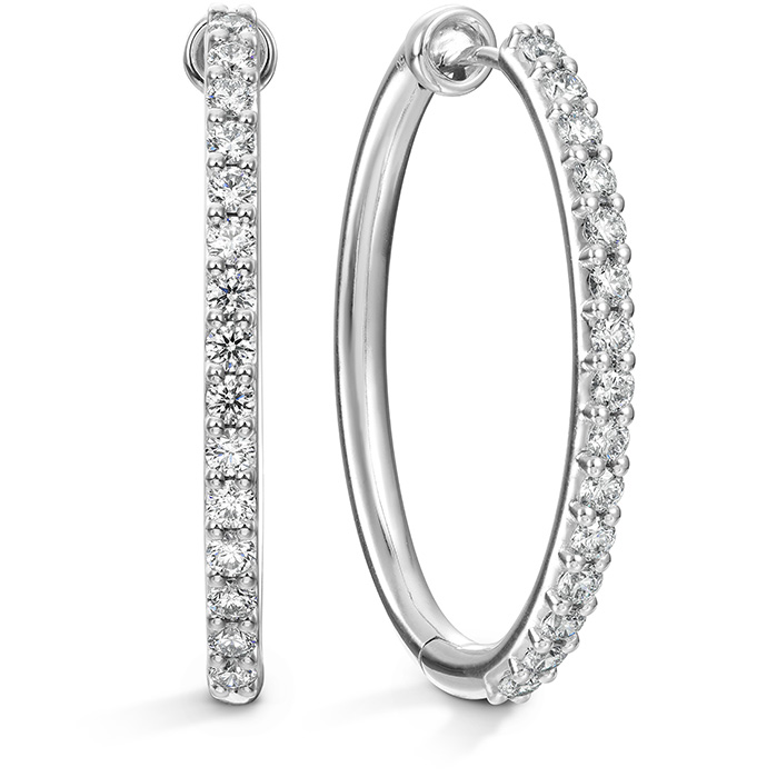 0.96 ctw. HOF Oval Classic Diamond Hoop - Large in 18K Yellow Gold
