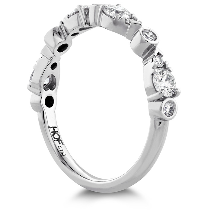 0.6 ctw. HOF Teardrop Bezel Diamond Band in 18K White Gold
