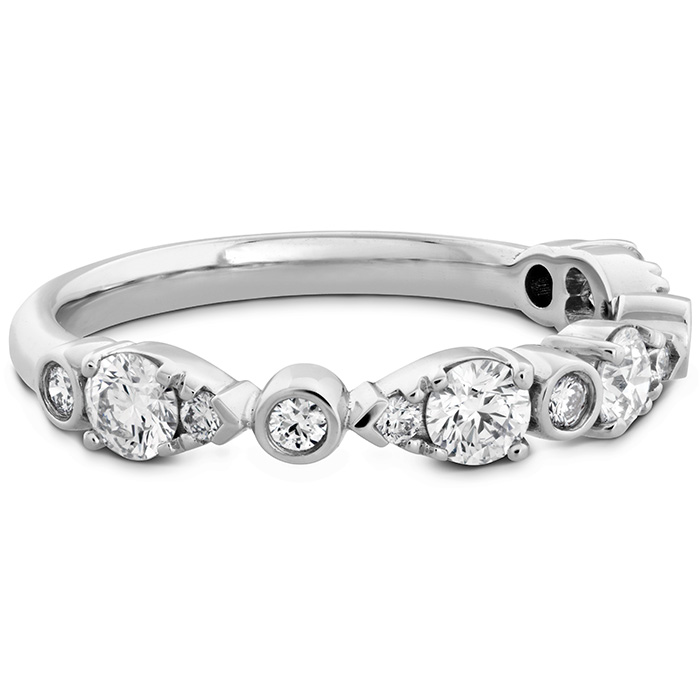 0.6 ctw. HOF Teardrop Bezel Diamond Band in 18K White Gold
