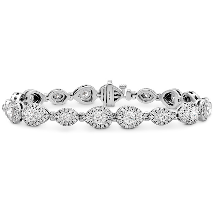 4.8 ctw. HOF Teardrop Halo Line Bracelet in 18K White Gold