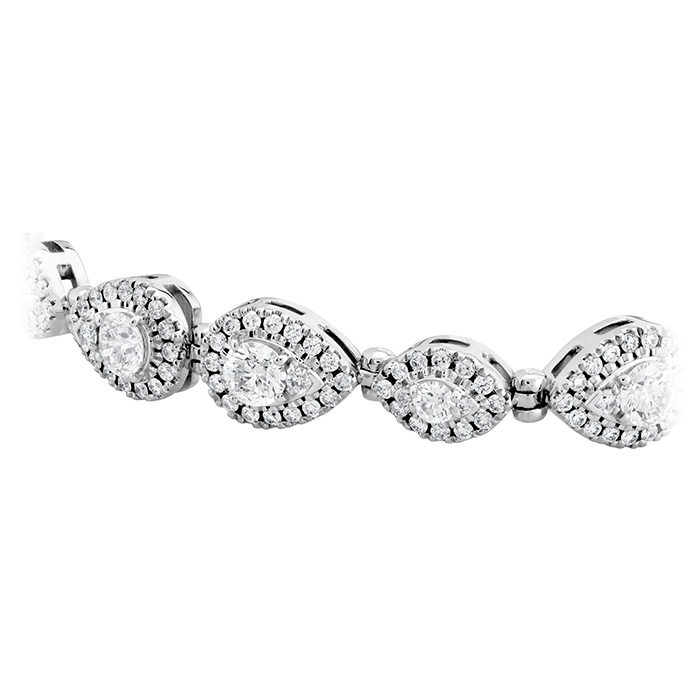 4.8 ctw. HOF Teardrop Halo Line Bracelet in 18K White Gold