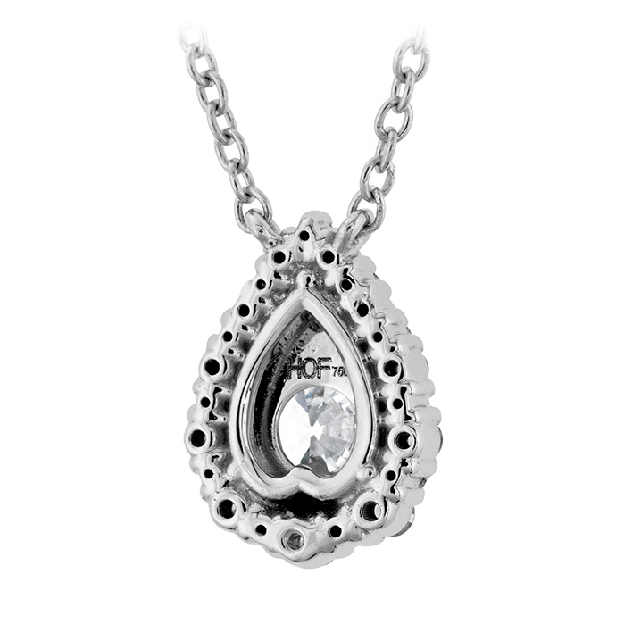 0.55 ctw. HOF Teardrop halo Pendant in 18K White Gold