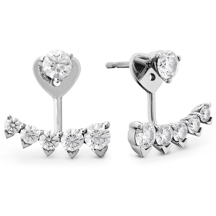 0.9 ctw. HOF Trend Pointed Earring Jackets in 18K White Gold