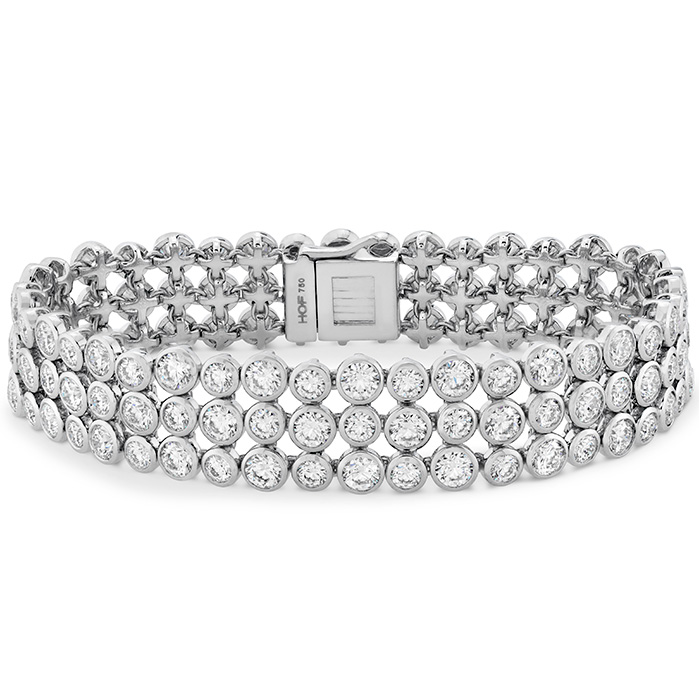16.4 ctw. HOF Triple Bezel Diamond Bracelet in 18K White Gold