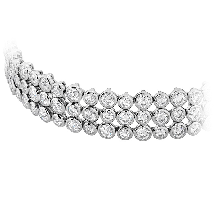 16.4 ctw. HOF Triple Bezel Diamond Bracelet in 18K White Gold