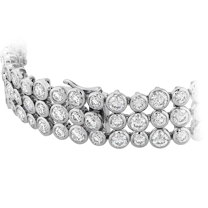 16.4 ctw. HOF Triple Bezel Diamond Bracelet in 18K White Gold