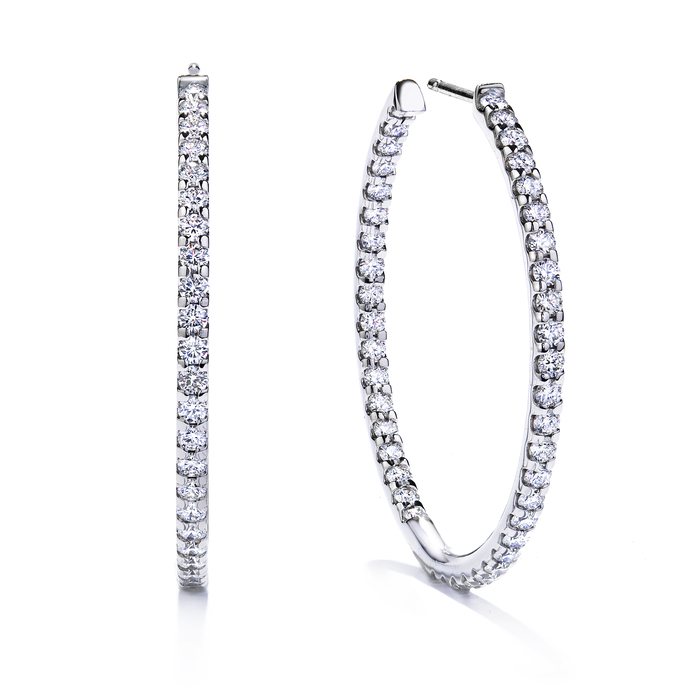 2.25 ctw. Hoopla Round Earrings in 18K White Gold