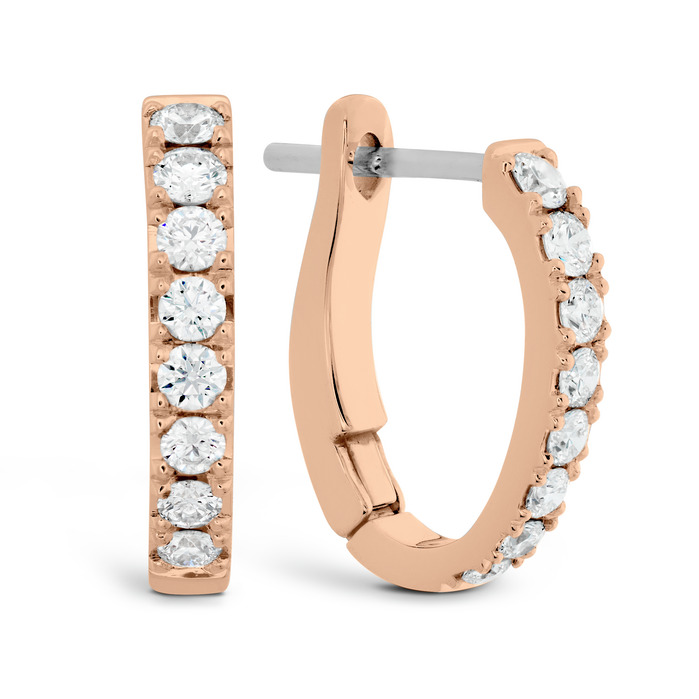 0.3 ctw. Mini Hoop Graduated Earrings in 18K Rose Gold