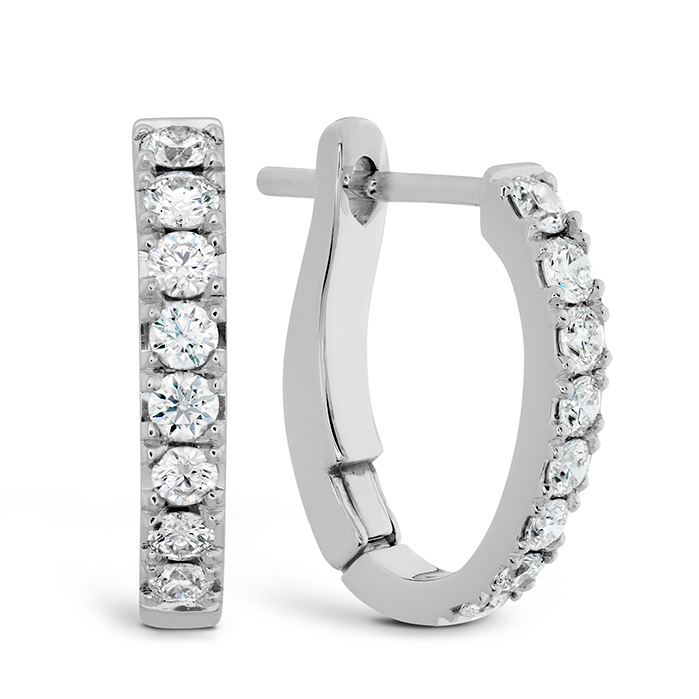 0.3 ctw. Mini Hoop Graduated Earrings in 18K White Gold