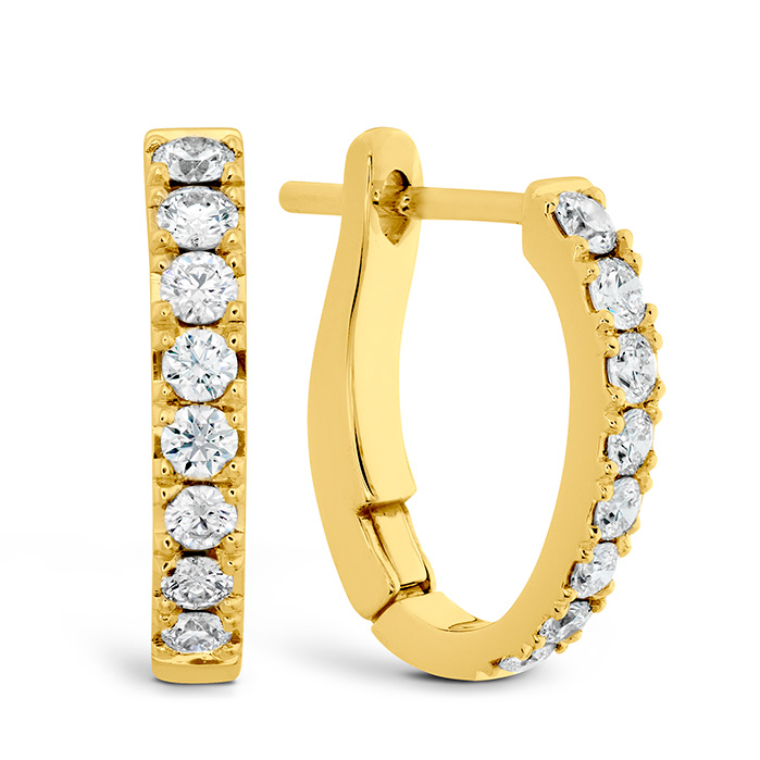 0.3 ctw. Mini Hoop Graduated Earrings in 18K Yellow Gold